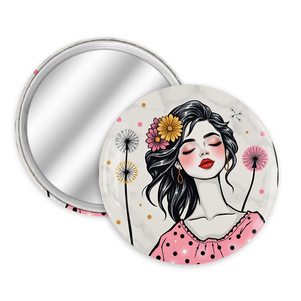 70mm Travel Mirror for Girls Compact Makeup Mirror for Handbag and Purse
