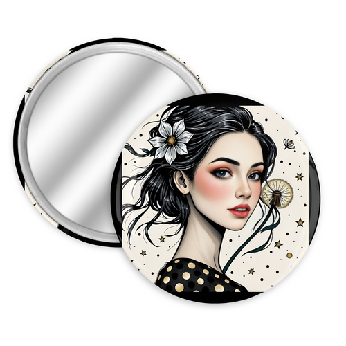 70mm Makeup Mirror for Girls Portable Hand Mirror for Purse and Travel