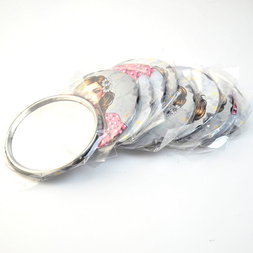 70mm Compact Mirror for Girls Stylish Makeup Accessory for Purse and Travel