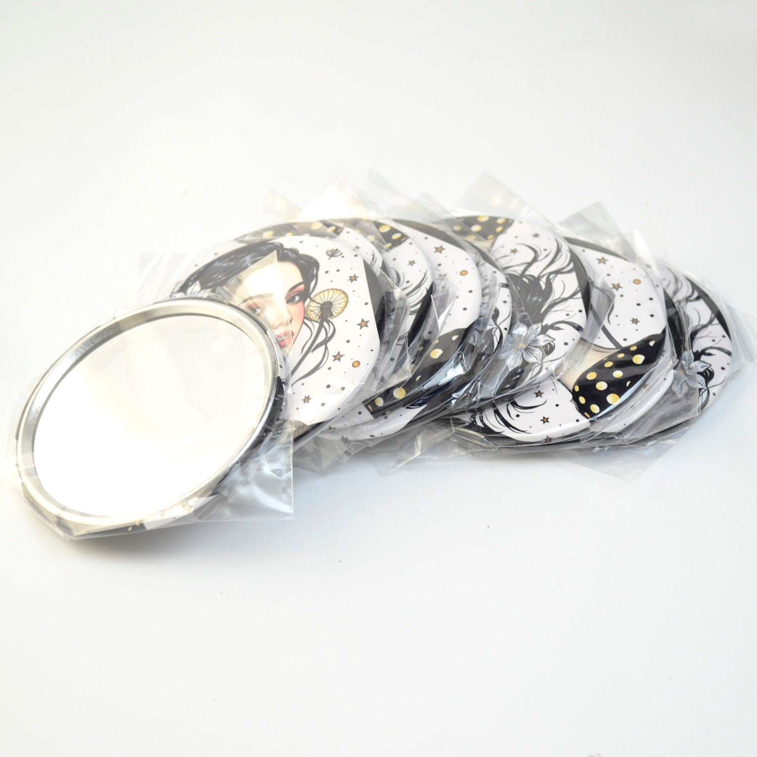 70mm Makeup Mirror for Girls Portable Hand Mirror for Purse and Travel
