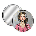 70mm Compact Mirror for Girls Stylish Makeup Accessory for Purse and Travel
